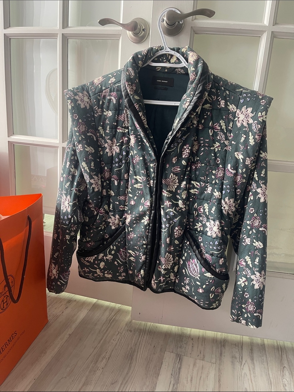 Isabel Marant Green Floral Quilted Jacket